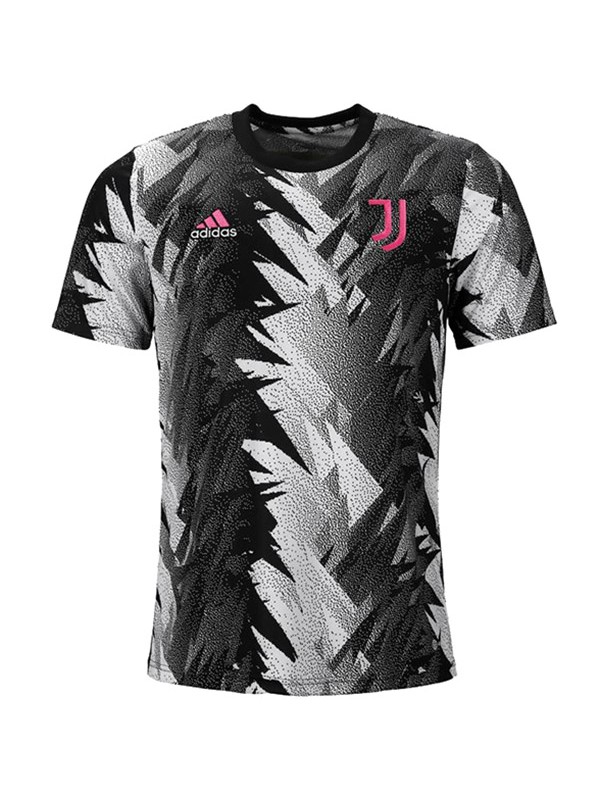 Juventus maglia da allenamento pre-partita divisa da calcio da uomo maglia da calcio abbigliamento sportivo nero bianco 2023-2024